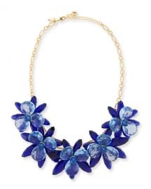 kate spade new york crystal flower statement necklace blue at Neiman Marcus